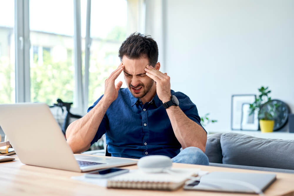 Man suffering from headache