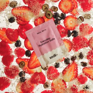 Tropical flavoured electrolyte sachets containing magnesium and potassium to support hydration and energy production