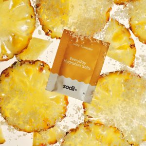 Tropical flavoured electrolyte sachets containing magnesium and potassium to support hydration and energy production